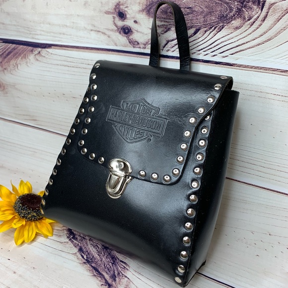 harley davidson leather backpack purse